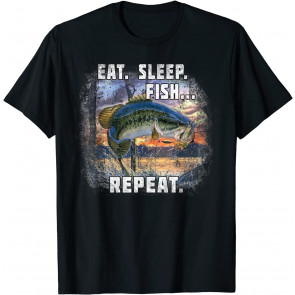 Eat, Sleep, Fish, Repeat Bass Fishing T-Shirt