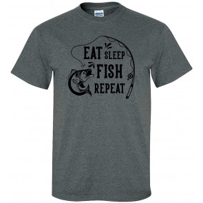 Eat Sleep Fish Repeat Fishing Pole Outdoors Fisherman Fish T-Shirt