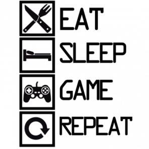 Eat Sleep Game Repeat  Gaming Tshirt