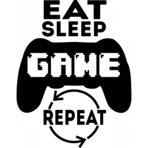 Eat Sleep Game Repeat Gaming Tshirt