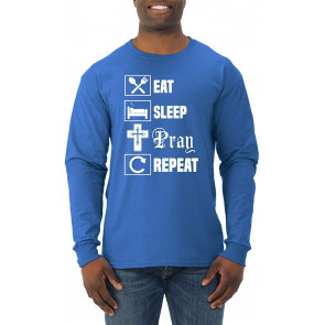 Eat Sleep Pray Repeat For Christians Faith T-Shirt
