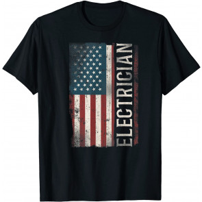 Electrician Patriotic Usa American Flag T-Shirt