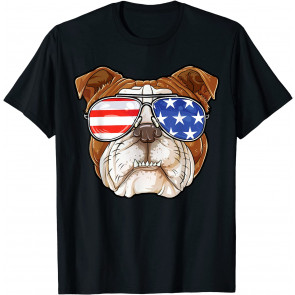 English Bulldog American Sunglasses T-Shirt