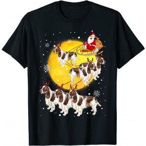 English Springer Spaniel Reindeer Christmas Dog Lover Gifts T-Shirt