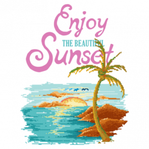 Enjoy The Beautiful Sunset Motivational Retro Tshirt