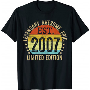 Est. 2007 Vintage 2007 Limited Edition 14th Birthday T-Shirt