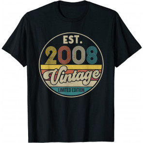 Est. 2008 Vintage 2008 Limited Edition 13th Birthday T-Shirt