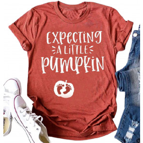 Expecting A Little Pumpkin Pregnancy Halloween  T-Shirt