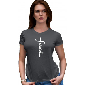 Faith Cross Letters Deluxe Soft T-Shirt