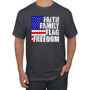 Faith Family Flag Freedom American T-Shirt