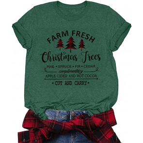 Farm Fresh Christmas Plaid Trees T-Shirt