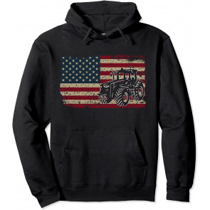 Farm Tractors America Flag I Patriotic Farming Gift T-Shirt
