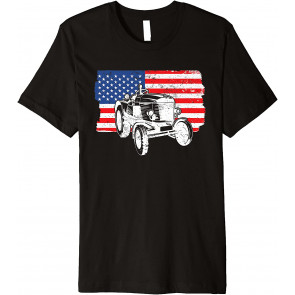 Farm Tractors I USA Flag I Patriotic Farming Gift I Farmer T-Shirt
