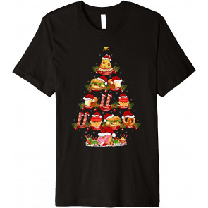 Fast Food Lover Xmas Lighting Santa Fast Food Christmas Tree T-Shirt