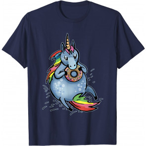 Fat Unicorn Eats Donut T-Shirt