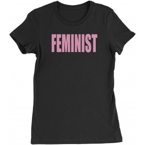 Feminist (Pink Print) Womens T-Shirt