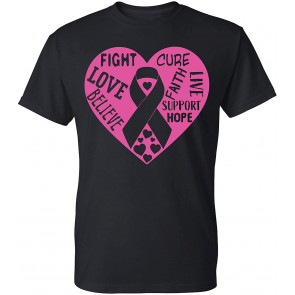 Fight Love Believe Cure Faith Live White Ribbon Breast Cancer Awareness Men's T-Shirt