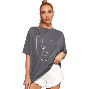 Figure Oversized Loose Half Sleeve T-Shirt