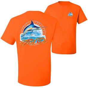 Fish On Blue Marlin Fishing Front And Back T-Shirt