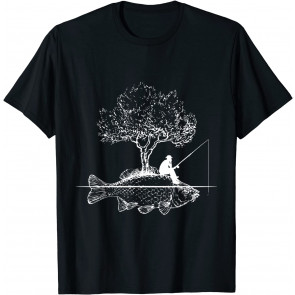 Fishing - Fish Island Art Surreal T-Shirt