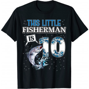 Fishing Party 10 Year Old Birthday Fisherman 10th Fisher Boy T-Shirt
