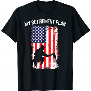 Fishing Retired Vintage Retro Usa American Flag My T-Shirt