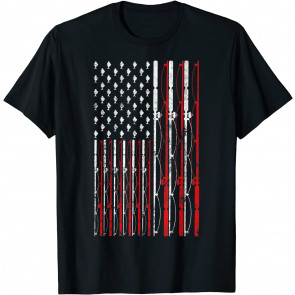 Fishing Rod American Flag T-Shirt