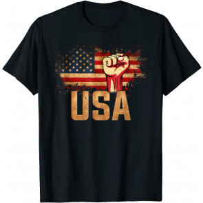 Fist Hand With USA Flag American Patriotic USA Independence T-Shirt