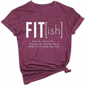 Fitish Semi-fit Kind Of Fit For Women Funny Letter Print T-Shirt