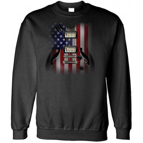 Flag Guitar - Fleece Sweat T-Shirt