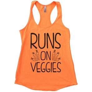 Flowy Womens Run On Veggies Vegan Racerback Tank T-Shirt
