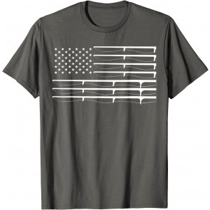 FLY ROD FISHING American Flag T-Shirt