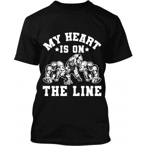 Football My Heart Is On The Line Offensive Lineman T-Shirt