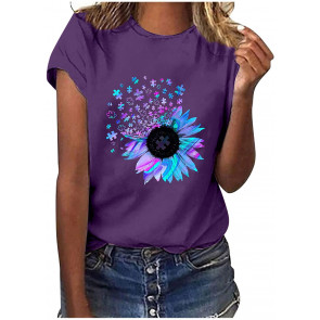 For Women Sunflower Print T-Shirt