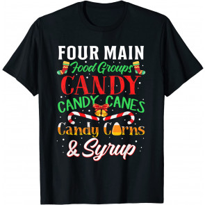 Four Main Food Groups Elf Buddy Christmas Pajama  T-Shirt