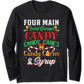 Four Main Food Groups Elf Buddy Christmas Pajama  T-Shirt