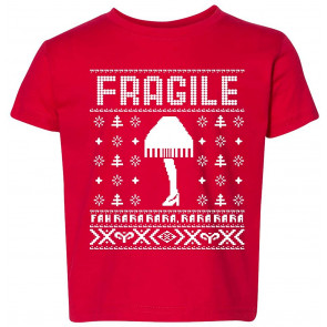 Fragile Leg Lamp Christmas Story Ugly Christmas Toddler Crew T-Shirt