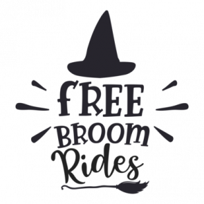 Free Broom Rides  Halloween Costume Tee T-Shirt