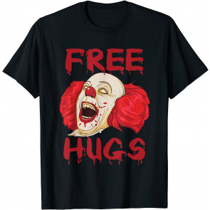 Free Hugs Halloween Evil Killer Scary Clown Horror Gift T-Shirt