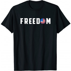 Freedom Patriotic 4th Of July US Flag Bitcoin Cryptocurrecy T-Shirt