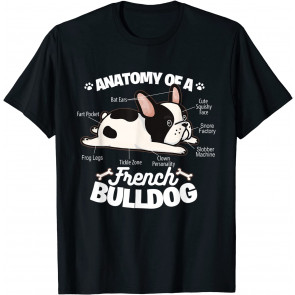 French Bulldog Graphic . Anatomy Of A French Bulldog T-Shirt