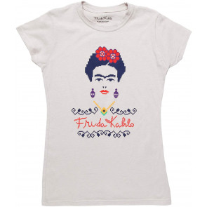 Frida Kahlo Embroidered Face Juniors T-Shirt