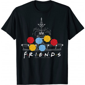 Friends Fountain Umbrella Logo Doodle T-Shirt