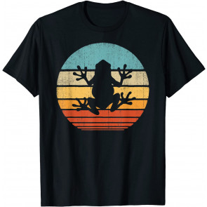 Frog Retro Vintage 60s 70s Sunset Amphibian Animal Men Women T-Shirt
