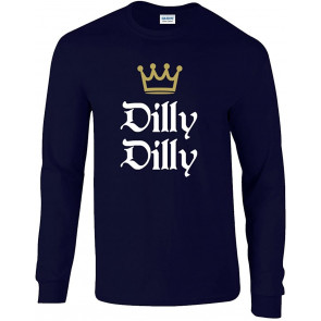 Funny Beer Drinking Dilly Dilly King Crown Outline T-Shirt