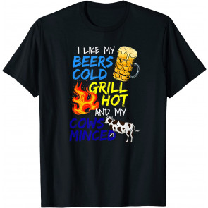 Funny Beer Lover Grillmaster Meat Grilling BBQ Minced Beef T-Shirt