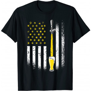 Funny Beer Tap American Flag Drinking Gift For Men Women T-Shirt