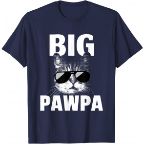 Funny Black And White Cat Kitten Big PawPa T-Shirt