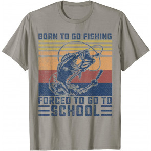 Funny Born To Go Fishing Bass Fish Fisherman Boys Kids T-Shirt