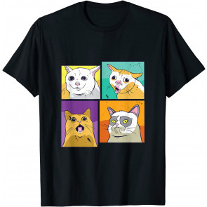Funny Cat Meme - Crying, Surprised, Grumpy And Coughing T-Shirt